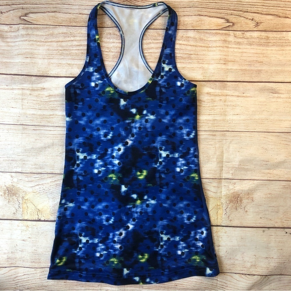 Lululemon Cool Racerback - Windy Blooms Saphire Blue Multi